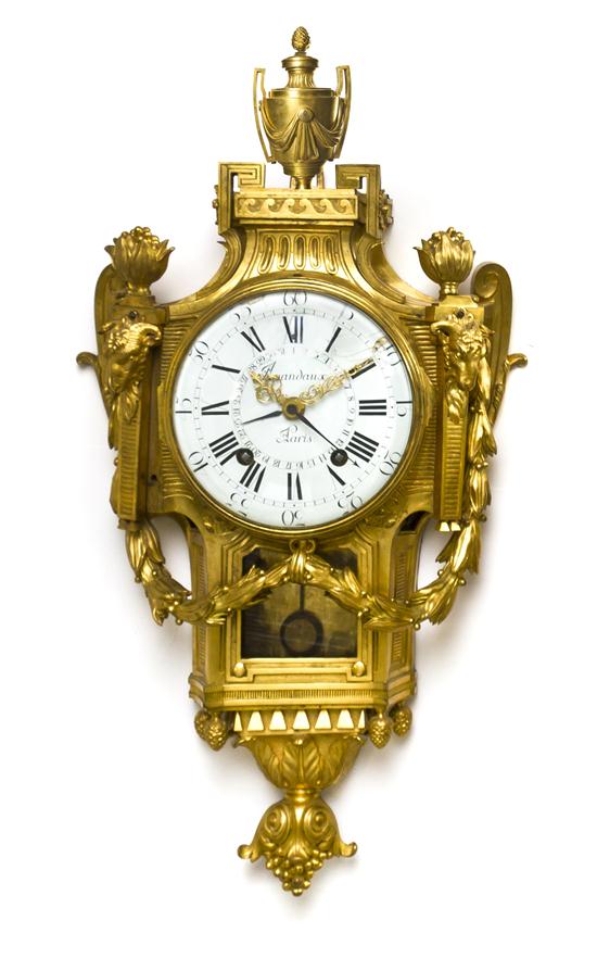 A Louis XVI Gilt Bronze Cartel