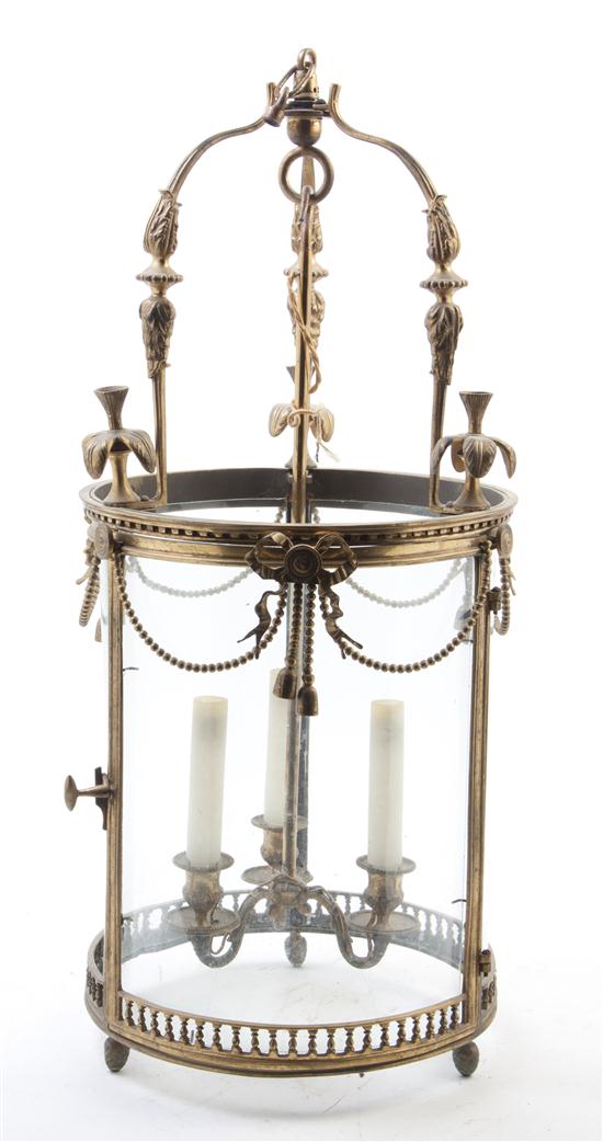 A Neoclassical Gilt Bronze Lantern