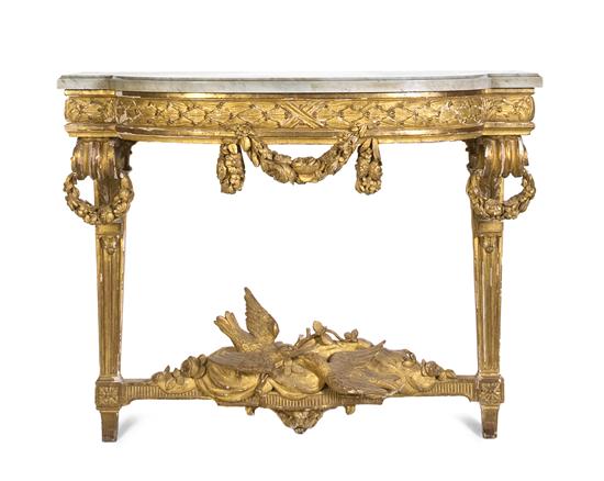 A Neoclassical Style Giltwood Console