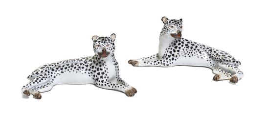 A Pair of Continental Porcelain Animalier