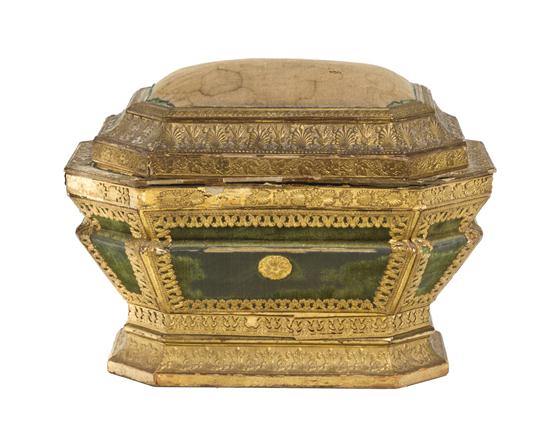 An Italian Giltwood Table Casket