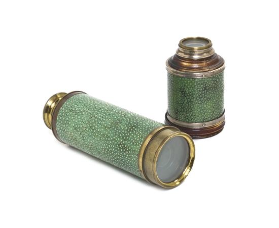 Two Shagreen Spy Glasses one of seven-sectioned