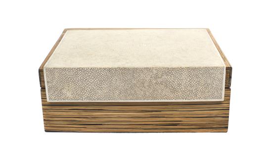 A French Shagreen and Ivory Inset