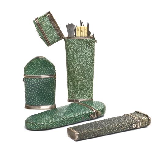 A Collection of Four Shagreen Etui