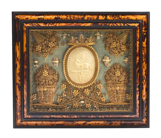 A Continental Pressed Wax Medallion 151004