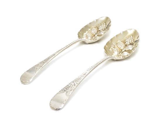 A Pair of English Silver Berry