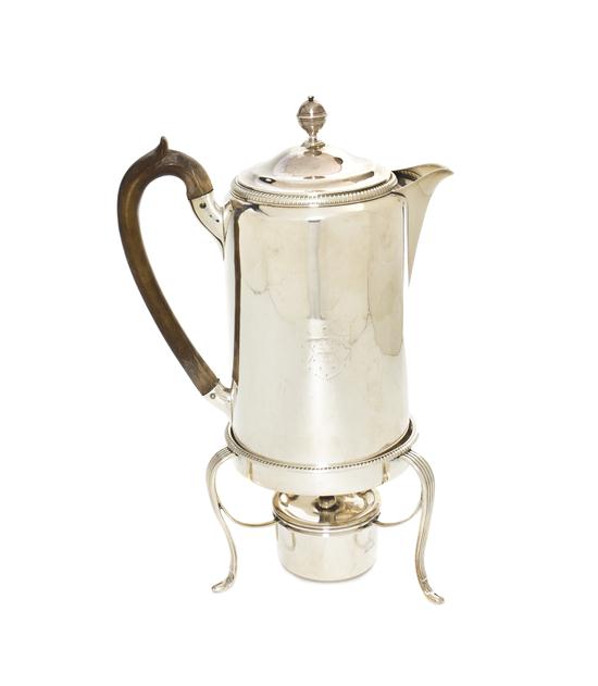 An English Silver Teapot on Stand