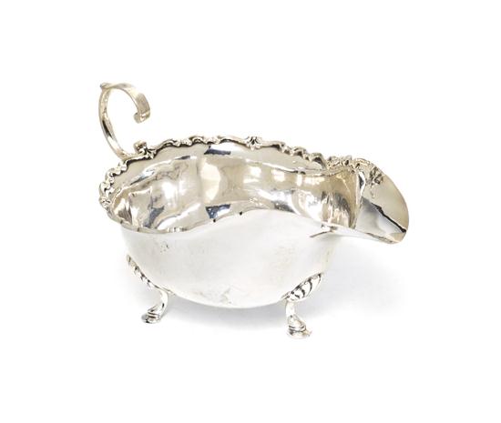 An English Silver Sauce Boat Cooper