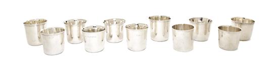 Eleven Continental Silver Beakers 151042