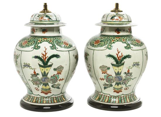 A Pair of Chinese Porcelain Famille