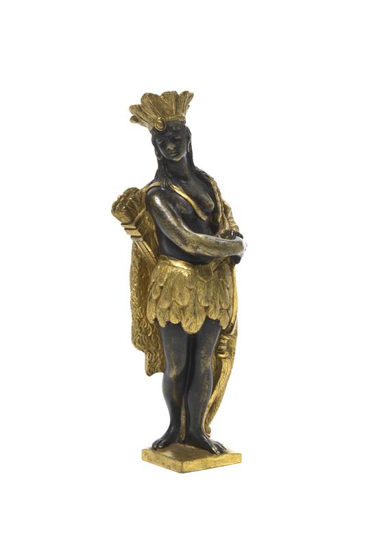 A Continental Gilt and Patinated Bronze