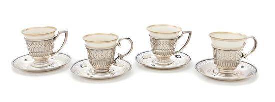 A Set of Twelve Sterling Silver Demitasse