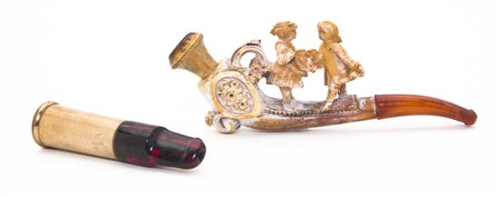 A Carved Meerschaum Pipe depicting 151174