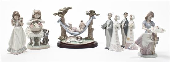 A Collection of Six Lladro Porcelain