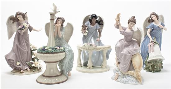 A Group of Ten Porcelain Angel Figurines