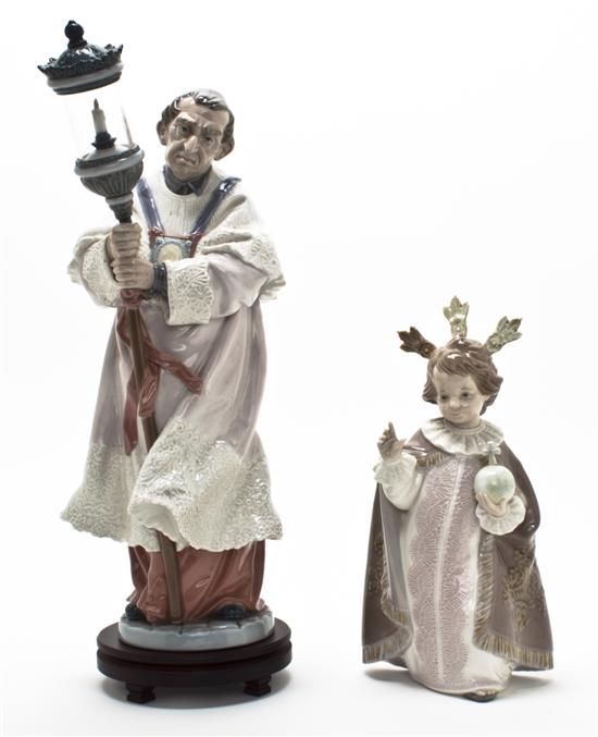 Two Lladro Porcelain Figures Sacristan
