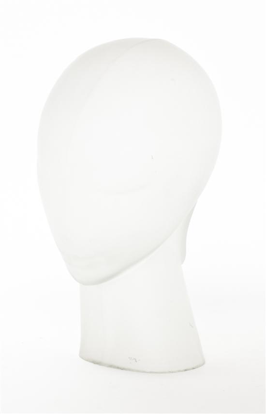 *A Frosted Glass Bust depicting a stylized