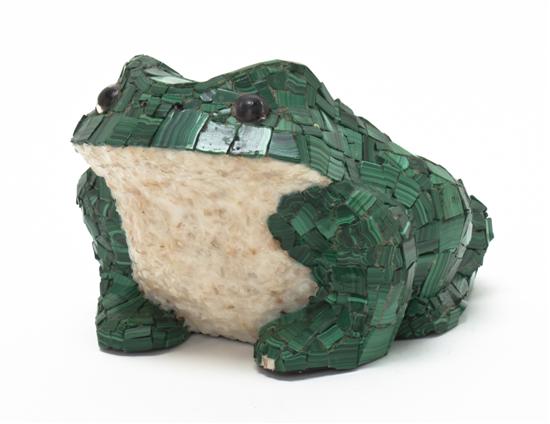 *A Malachite Veneered Figure of a Frog