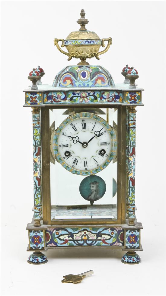 A Chinese Cloisonne Mantel Clock 1511da