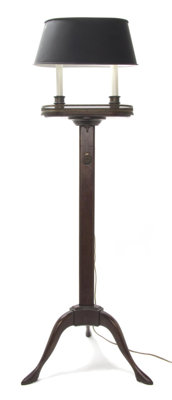 A Gilt Bronze Two-Light Bouillotte Lamp