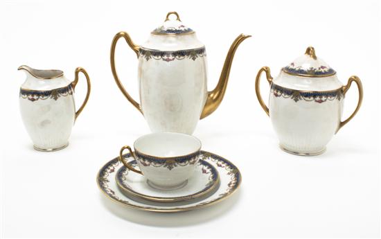 A Limoges Partial Porcelain Dessert