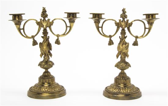 A Pair of Gilt Metal Two Light 1511fa