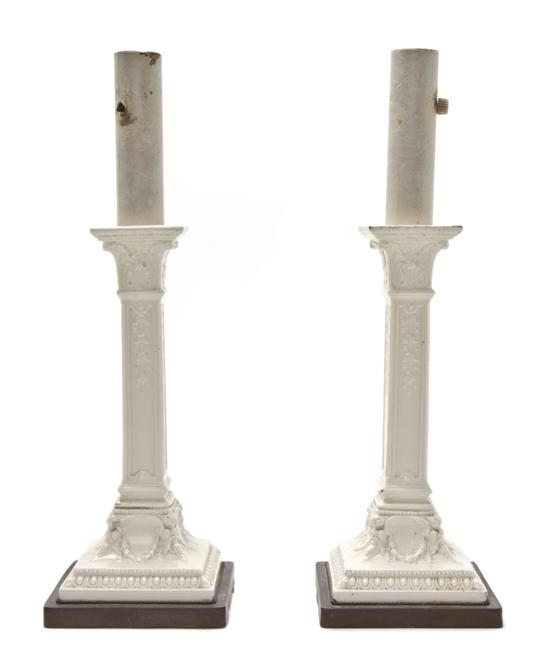 *A Pair of Wedgwood Candlesticks