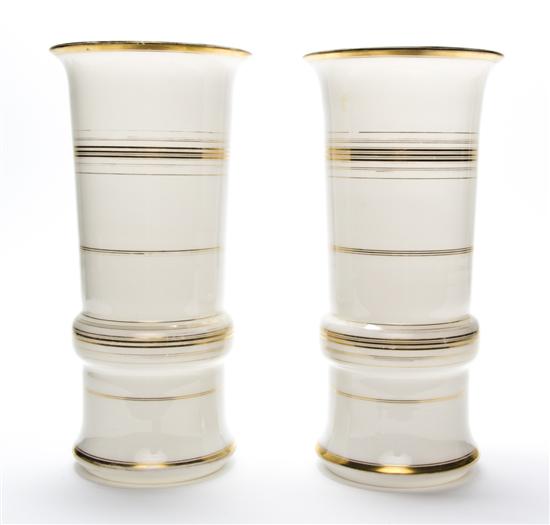 A Pair of Milk Glass Vases each