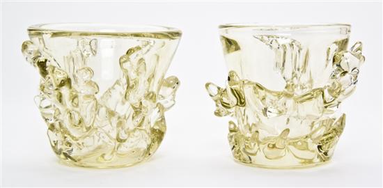 A Pair of Daum Glass Vases Modern