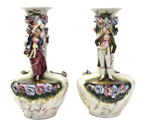 *A Pair of Continental Ceramic Vases