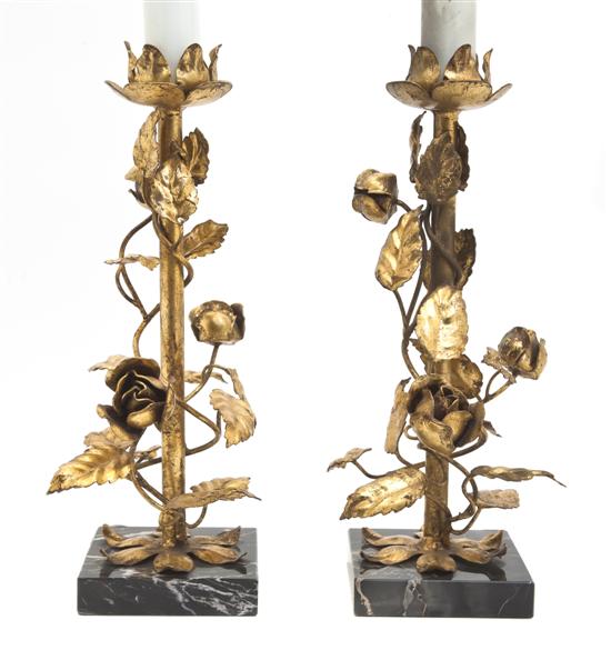 *A Pair of Tole Table Lamps each in