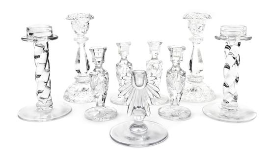 *Five Pairs of Cut and Molded Glass