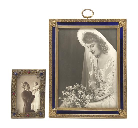 A Brass and Enameled Picture Frame 15127a