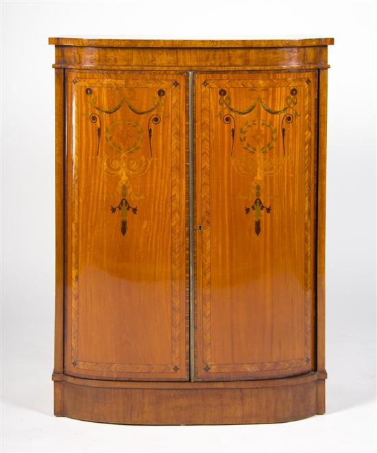 An Edwardian Satinwood Side Cabinet