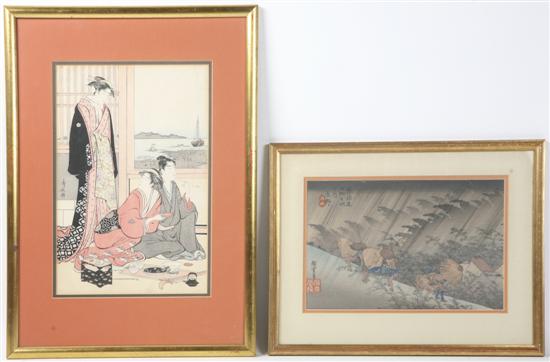 *A Group of Two Japanese Woodblock