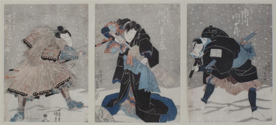 *Two Japanese Woodblock Print Triptychs