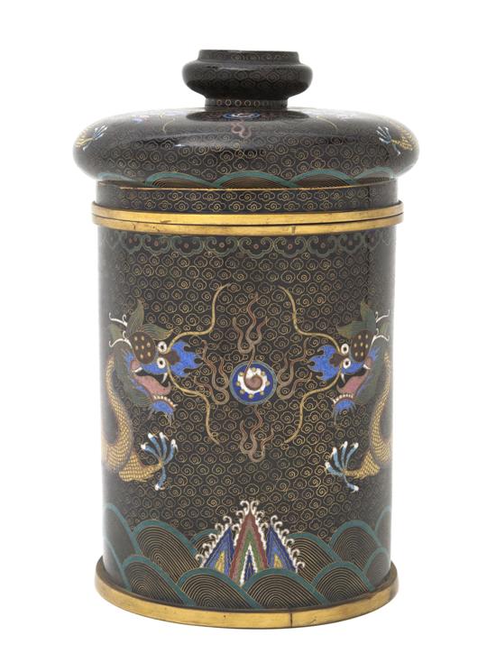 A Chinese Cloisonne Enamel Canister