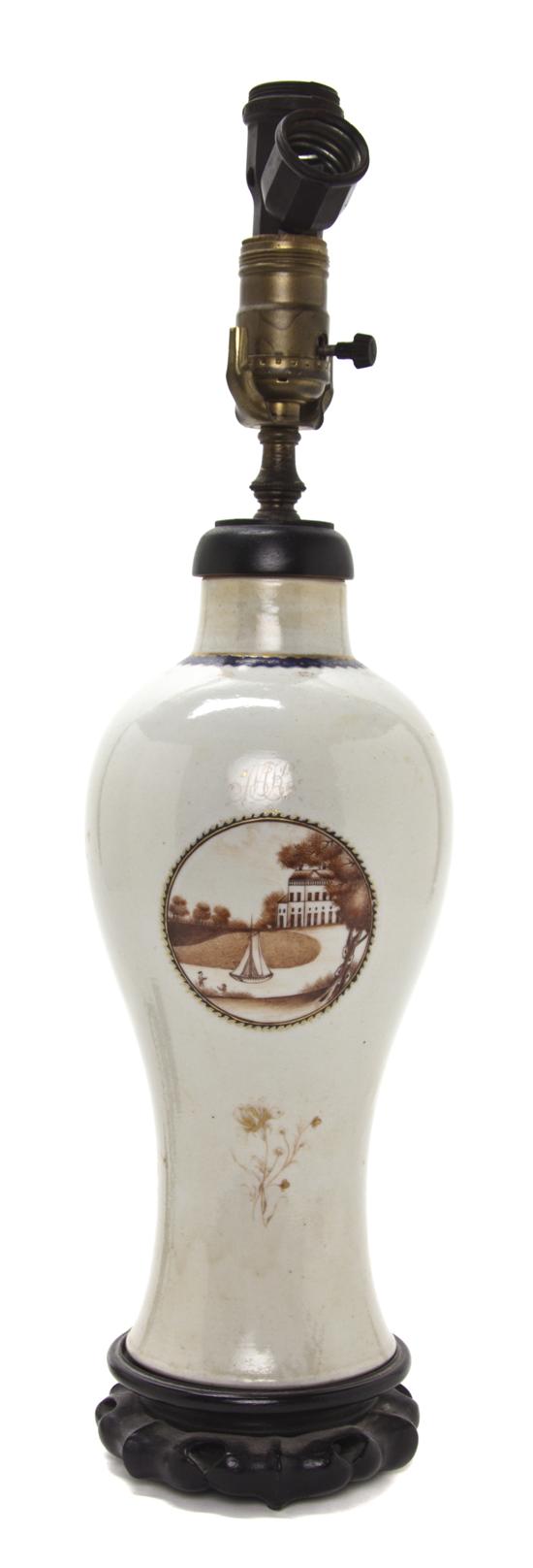 A Chinese Export Vase with white