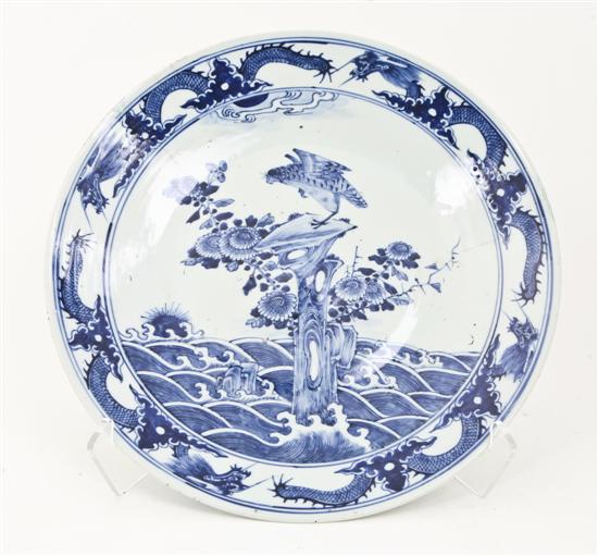 A Chinese Blue and White Charger depicting