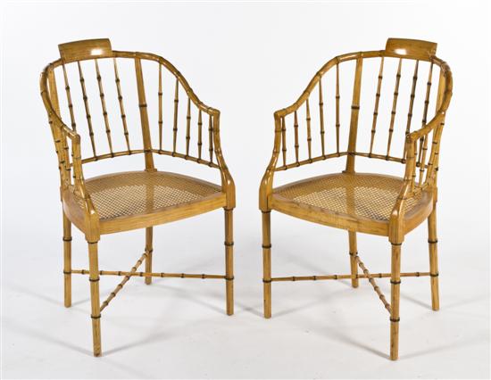 A Pair of American Faux Bamboo