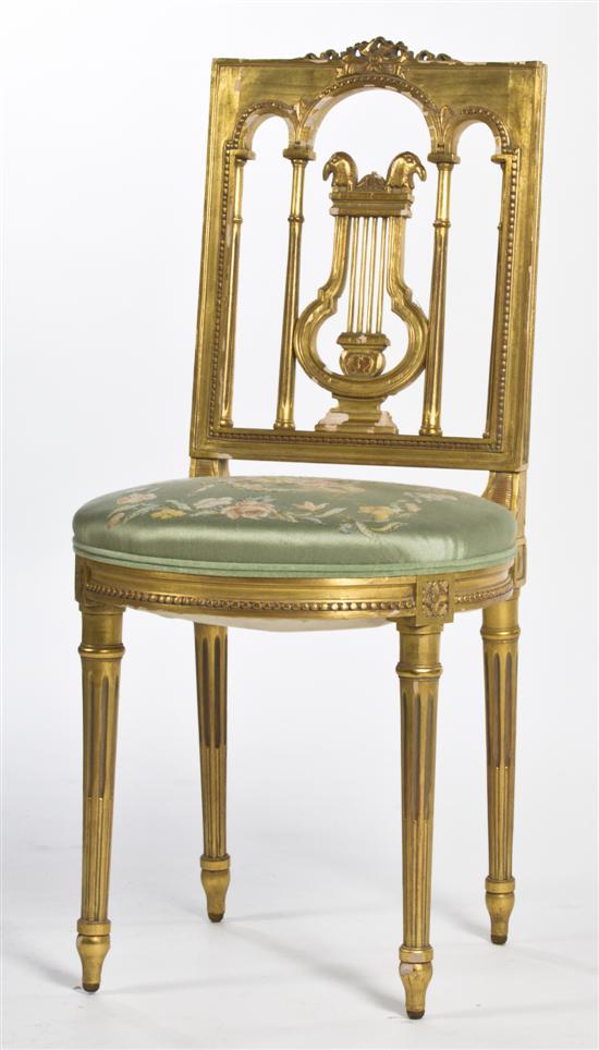 A Neoclassical Giltwood Side Chair 15140c