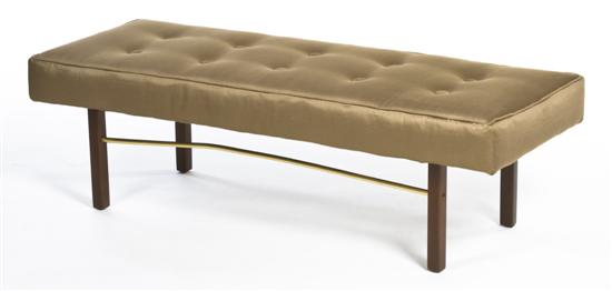 An American Upholstered Bench Milo