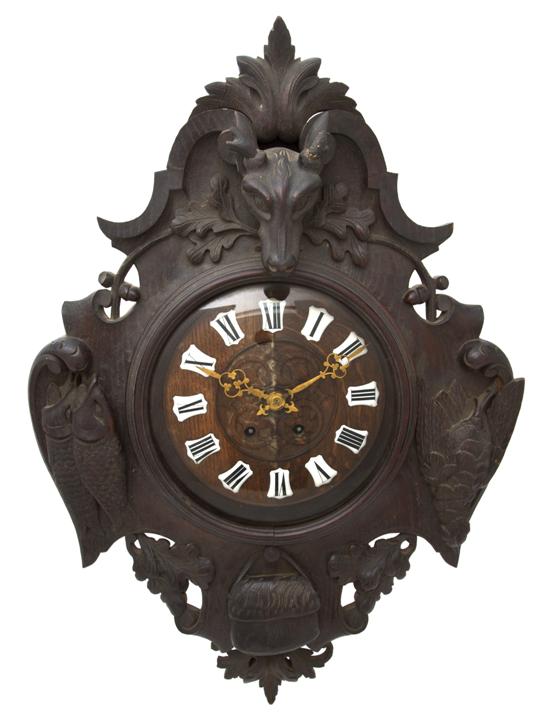 A Black Forest Carved Wood Clock 151450
