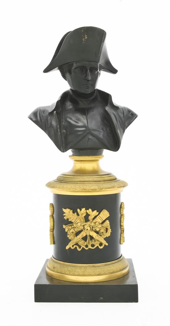 A Patinated Bronze Bust of Napoleon