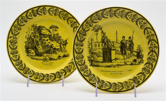 *Two Creil Transfer Decorated Plates