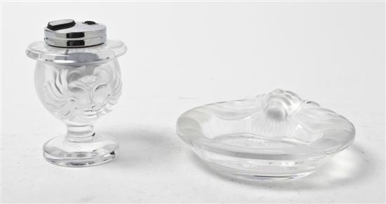 A Lalique Glass Ash Receiver and 151465