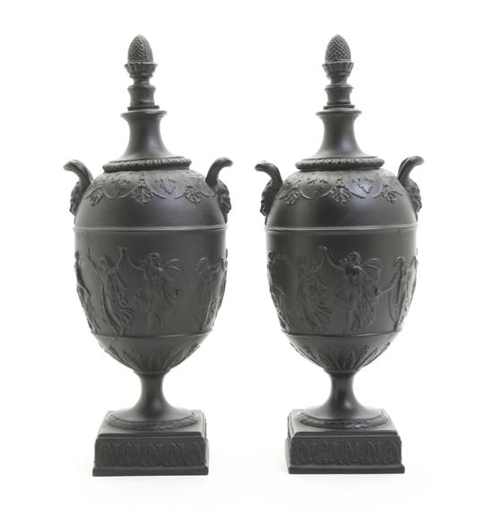 A Pair of Neoclassical Cast Metal Urns