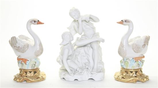 A Pair of Mottahedah Porcelain Swans