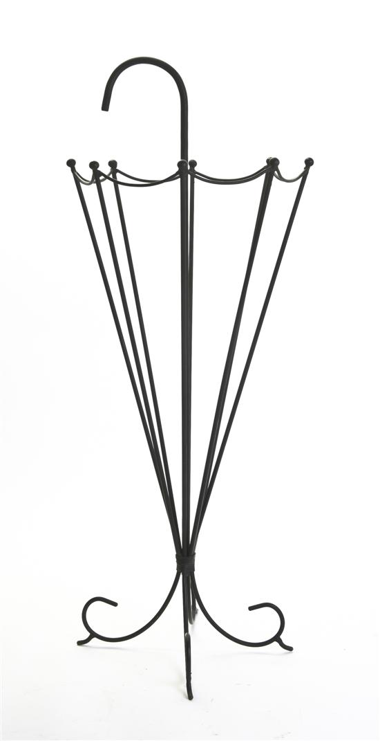 A Wirework Umbrella Stand in the
