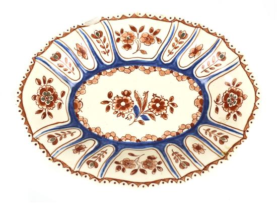 A Delft Ceramic Dish of oval form